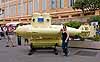 Lisa poses with the Monaco aquarium's yellow submarine