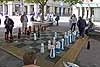 A chess match on the sidewalk in Bern