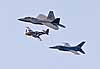 F-22, F-16, P-51 in formation, CIAS 2007