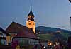 The Catholic church at night, Schladming, Austria