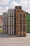 Kegs outside the Schladminger brewery, Schladming, Austria