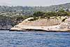 A rock near Cassis serves as a beach