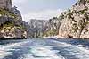 Our boat cruise exits a calanque near Cassis