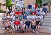 Many band members pose for a group photo at our hotel