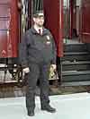 My brother, a volunteer conductor for the South Simcoe Railway.