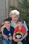 Mom with her two grandsons (my nephews)