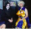 My brother Andy (the Grim Reaper) and me (cheerleader from Hooterville High).