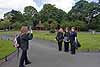 Band members on St. Stephen's Green, Dublin