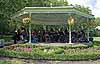 Warming up in the St. Stephen's Green bandshell