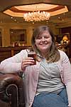 Steph has a beer in the Gleneagle Hotel bar, Killarney