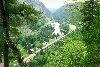 View of the Agawa Canyon train from a nearby hillside