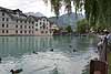 A view of the River Aare flowing through Interlaken