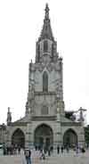 A computer-stitched panorama of Bern Cathedral